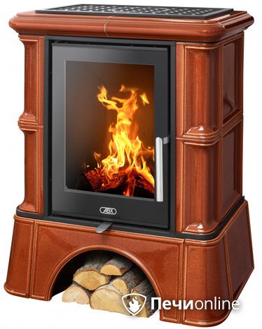 Печь-камин ABX Bavaria K (6,9кВт в воду), кафельный цоколь, каштан в Анапе